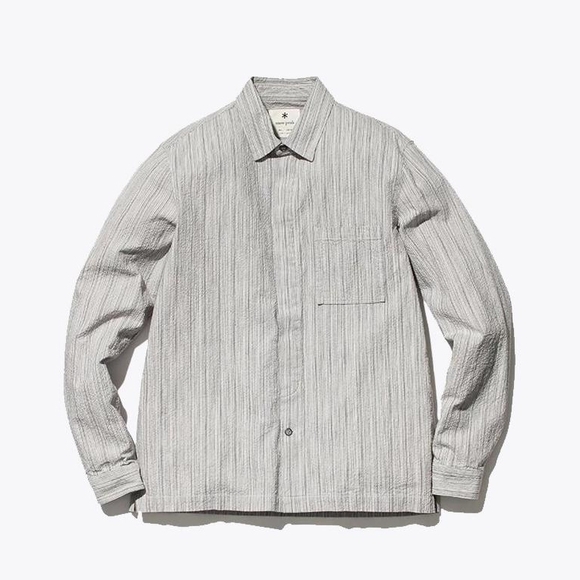 New Snow Peak Men's Striped Gray Button Down Shirt